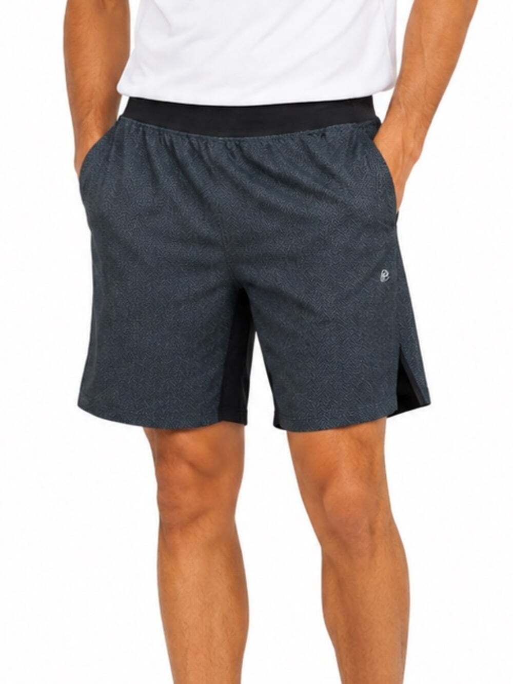 Gaiam Performance Athletic Shorts Black Heather Workout Gym Training Pockets M